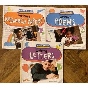 Write Right Writing Research Papers, Poems, Letters By Benjamin Proudfit 3 Books